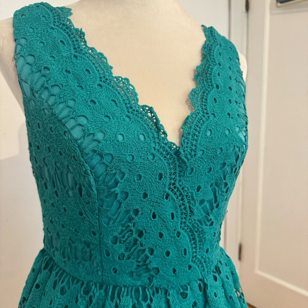 Liza Luxe Teal Cocktail Dress